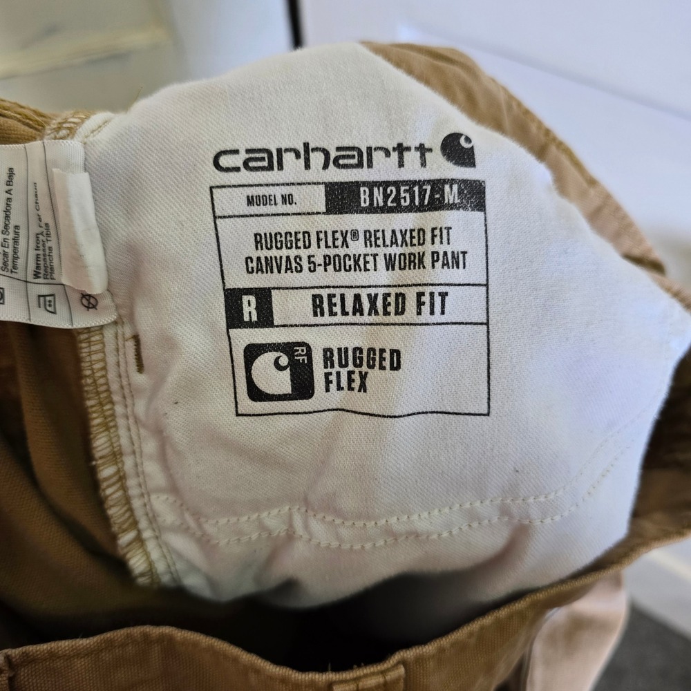 Carhartt BN2517 M Mens Relaxed Fit Canvas 5 Pocket Work Pants‎ Khaki 32x30 - Picture 6 of 8